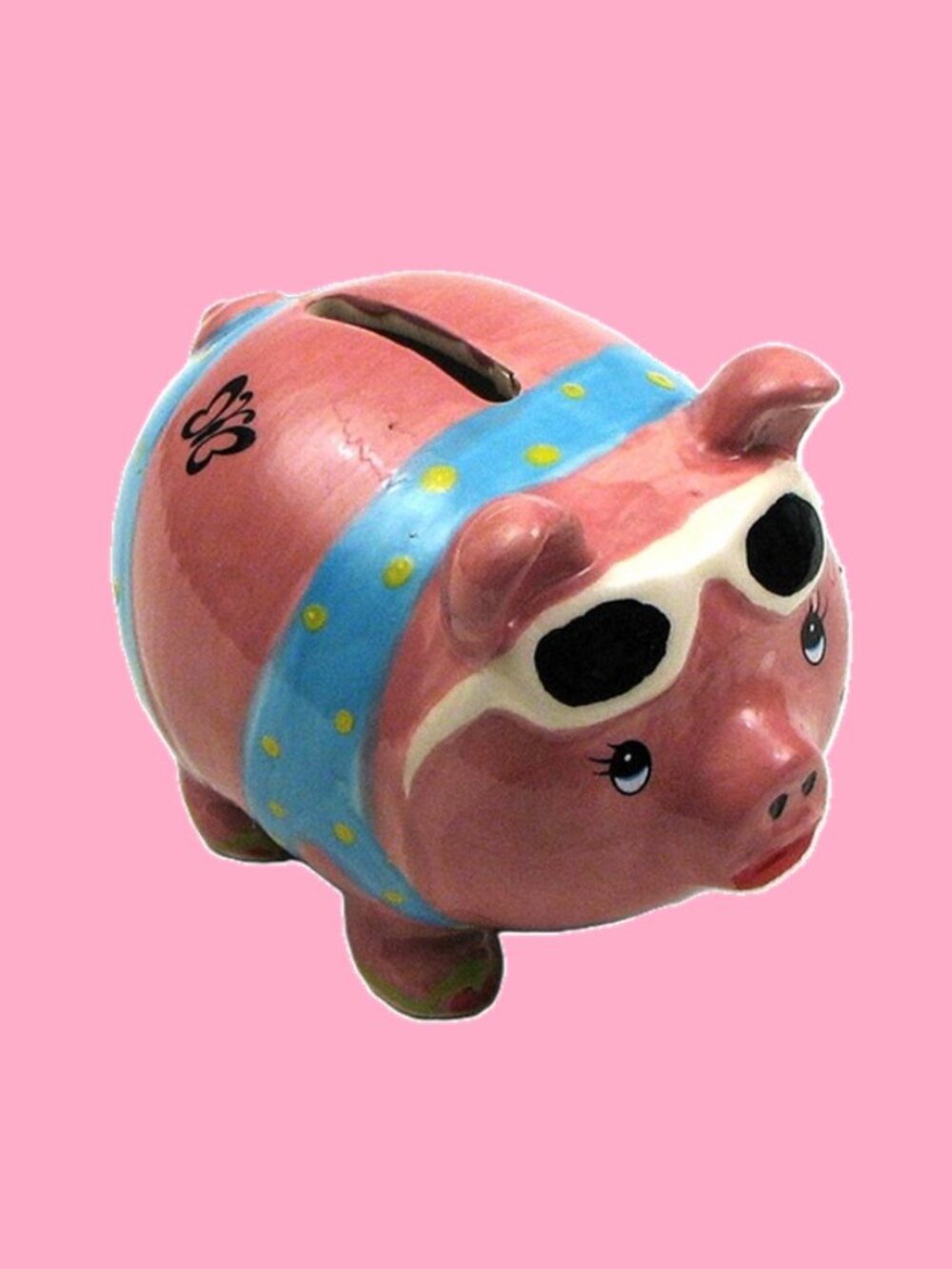 Ceramic Glammie Hammie Ceramic Pig Piggy Coin Bank 3 1/4" tall by 4" wide 18467